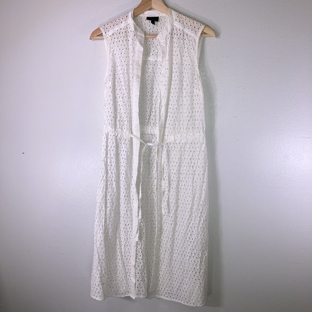 Who What Wear XS White Eyelet Bathing Suit Cover Up